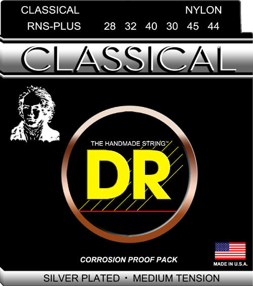 DR STRINGS RNS-PLUS CLASSICAL SILVER PLATED TIRANT NORMAL 28-44