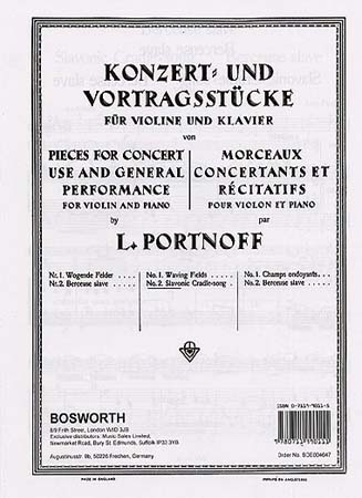 BOSWORTH PORTNOFF L. - BERCEUSE SLAVE - VIOLON & PIANO
