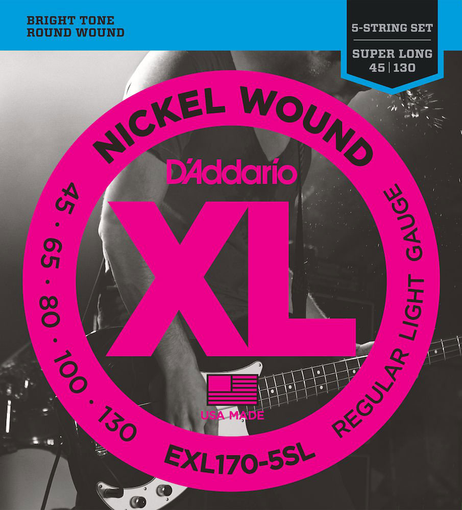 D'ADDARIO AND CO EXL170-5SL NICKEL WOUND SUPER LONG SCALE LIGHT 5C 45-130
