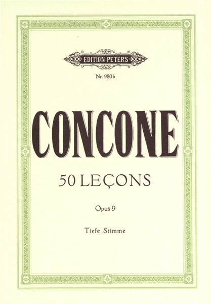 EDITION PETERS CONCONE GIUSEPPE - 50 LECONS OP 9 - LOW VOICE AND PIANO (PAR 10 MINIMUM)