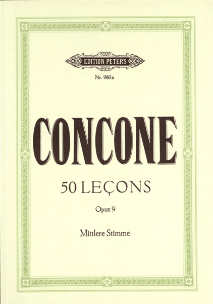 EDITION PETERS CONCONE GIUSEPPE - 50 LEÃ‡ONS OP.9 - VOCAL