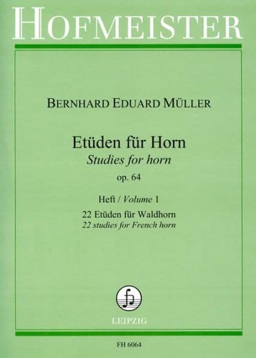 HOFMEISTER MULLER B.E. - ETUDEN OP. 64, VOL. 1 : 22 ETUDES - COR