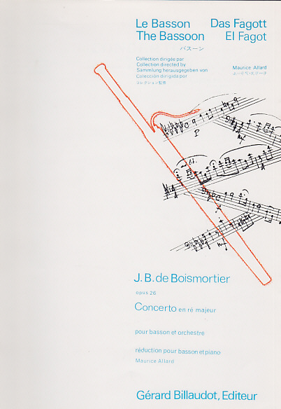 BILLAUDOT BOISMORTIER JOSEPH BODIN - CONCERTO EN RE MAJEUR OP.26 - BASSON, PIANO