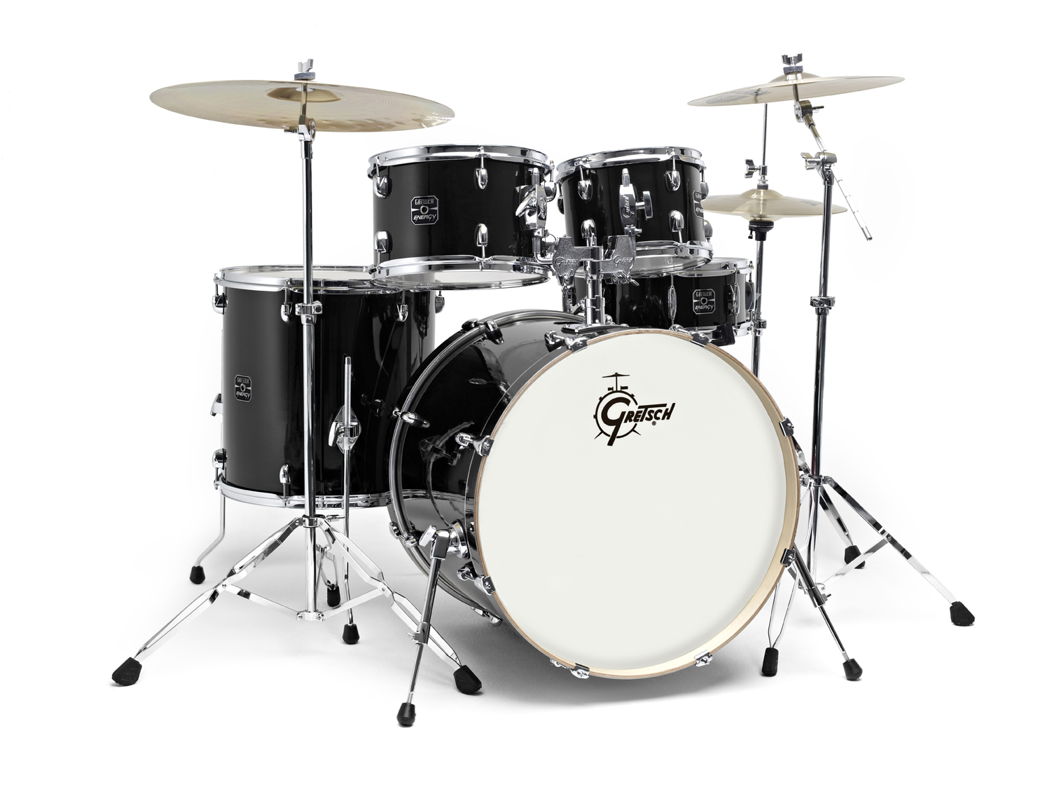 GRETSCH DRUMS NEW ENERGY STAGE 22 BLACK + CYMBALES PAISTE 101