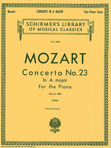 SCHIRMER MOZART - PIANO CONCERTO NO.23 IN A MAJOR - TWO PIANOS