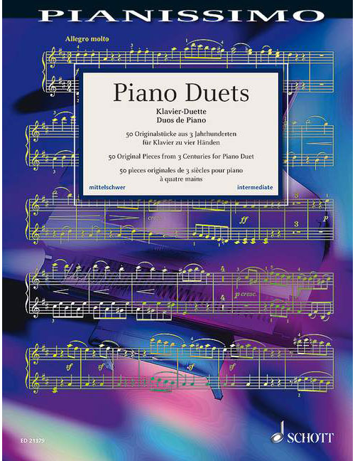 SCHOTT DUOS DE PIANO - PIANO (4 HETS)