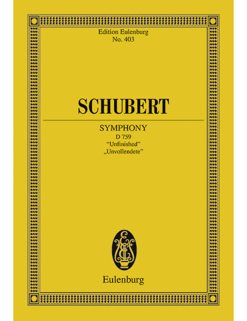 EULENBURG SCHUBERT - SINFONIE NO. 8 SI MINEUR D 759 - ORCHESTRE