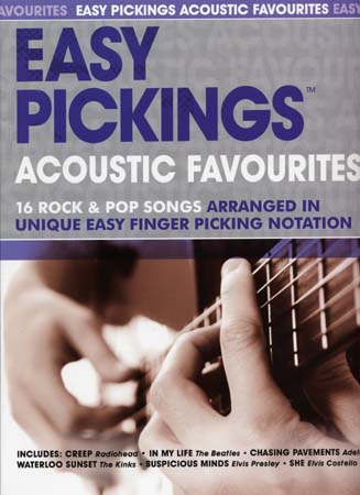 WISE PUBLICATIONS EASY PICKINGS ACOUSTIC FAVOURITES 16 ROCK & POP SONGS - GUITARE