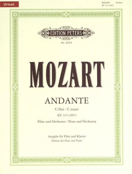 EDITION PETERS MOZART WOLFGANG AMADEUS - ANDANTE IN C K315 - FLUTE AND PIANO