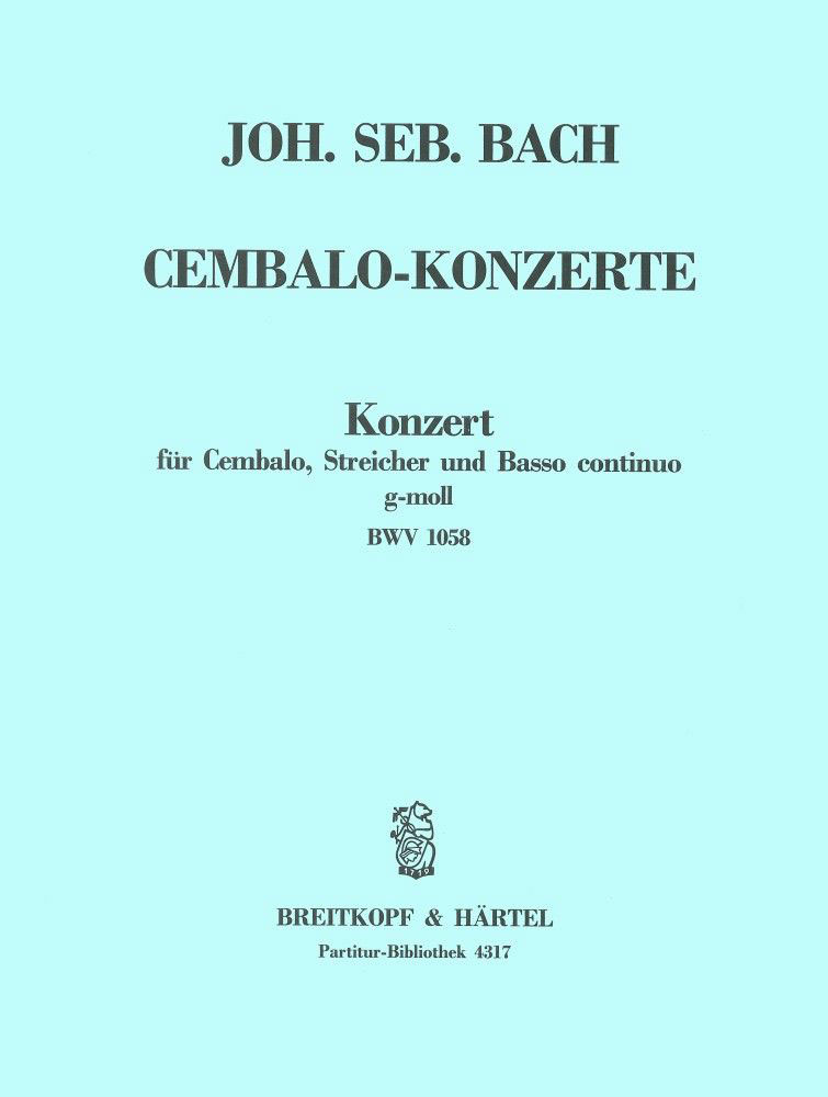 EDITION BREITKOPF BACH JOHANN SEBASTIAN - CEMBALOKONZERT G-MOLL BWV 1058 - HARPSICHORD, STRINGS
