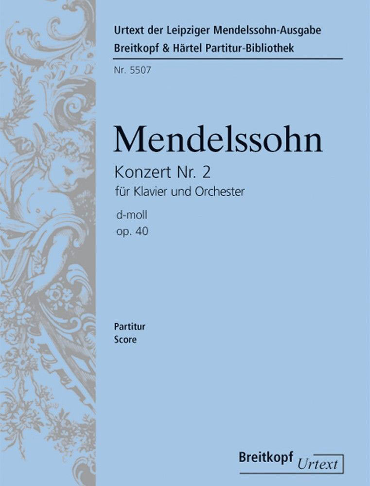 EDITION BREITKOPF MENDELSSOHN-BARTHOLDY F. - KLAVIERKONZERT NR. 2 OP. 40 - PIANO, ORCHESTRA