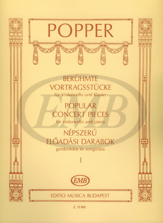 EMB (EDITIO MUSICA BUDAPEST) POPPER D. - POPULAR CONCERT PIECES VOL.1 - VIOLONCELLE ET PIANO