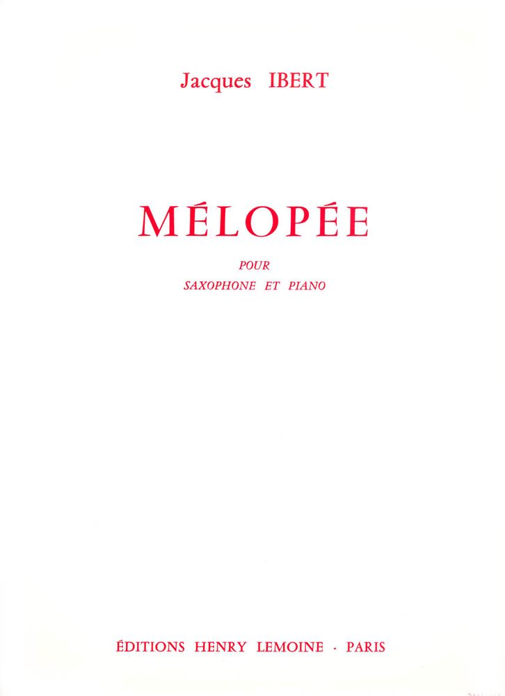 LEMOINE IBERT - MÉLOPÉE - SAXOPHONE ET PIANO