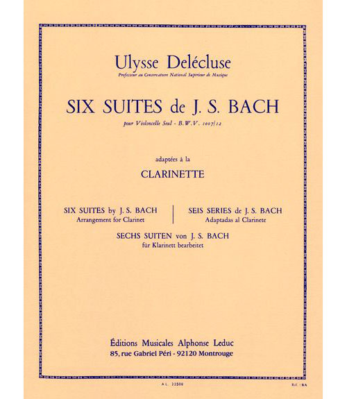 LEDUC BACH J.S. - 6 SUITES POUR VIOLONCELLE BWV 1007/12 - CLARINETTE