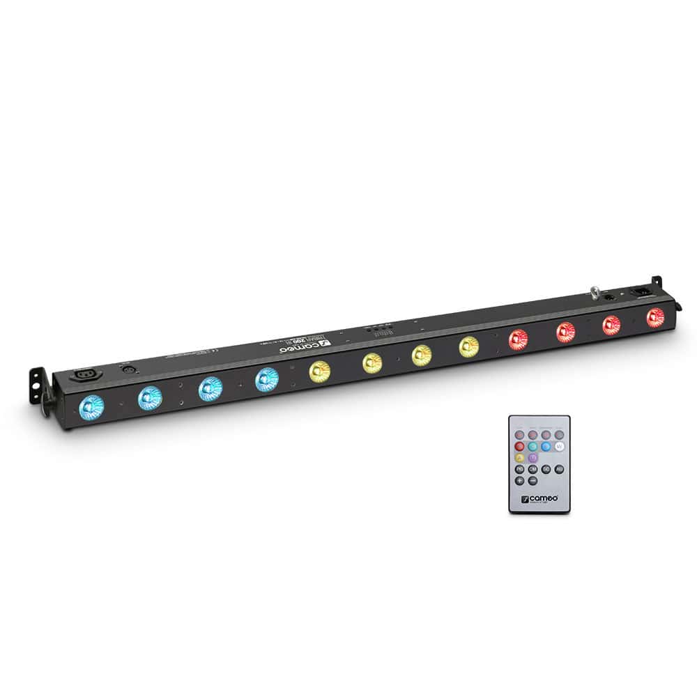 CAMEO TRIBAR 200 IR - BARRE LED TRICOLORES (RGB), 12 X 3 W, BOITIER NOIR, AVEC TLCOMMANDE INFRAROUGE