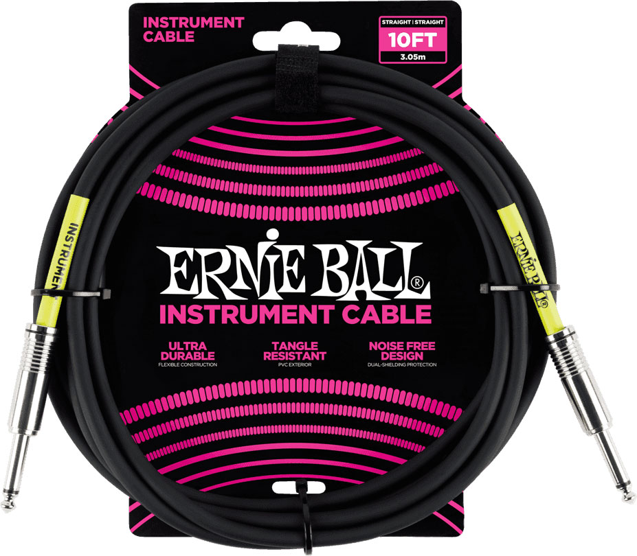 ERNIE BALL CABLES INSTRUMENT CLASSIC JACK/JACK 3M NOIR
