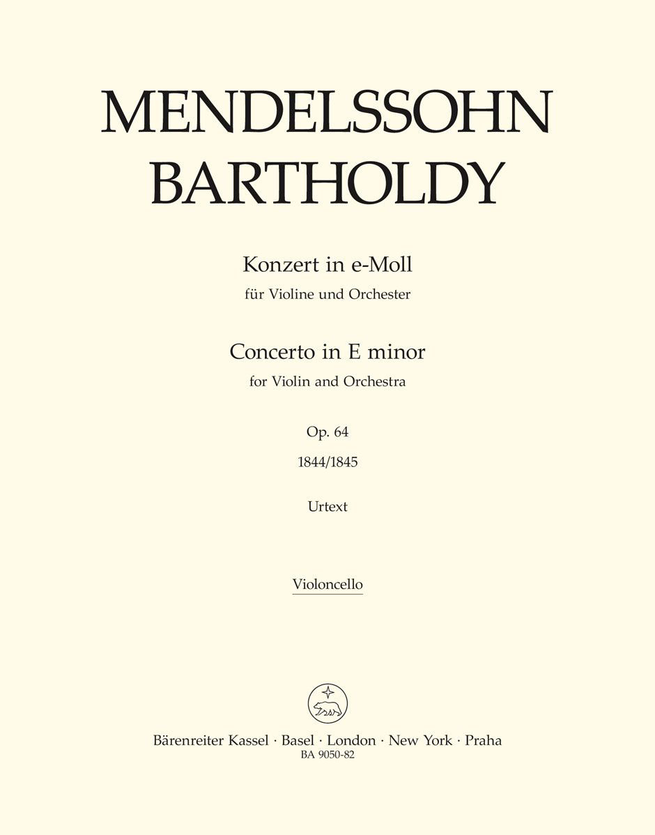 BARENREITER MENDELSSOHN - CONCERTO FOR VIOLIN AND ORCHESTRA E MINOR OP.64 - VLC / CB