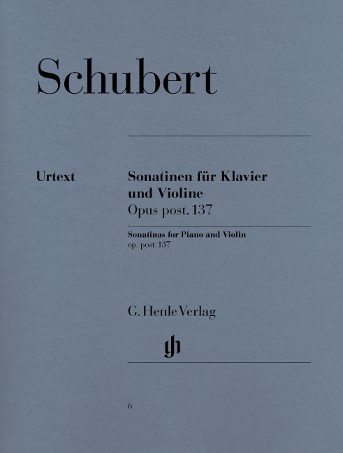HENLE VERLAG SCHUBERT F. - SONATINAS FOR PIANO AND VIOLIN OP. POST. 137