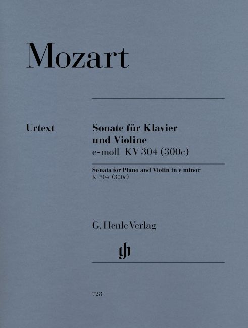 HENLE VERLAG MOZART W.A. - VIOLIN SONATA E MINOR K. 304 (300C)