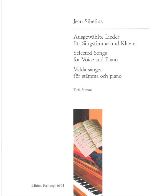 EDITION BREITKOPF SIBELIUS - 15 AUSGEWÄHLTE LIEDER - LOW VOICE ET PIANO