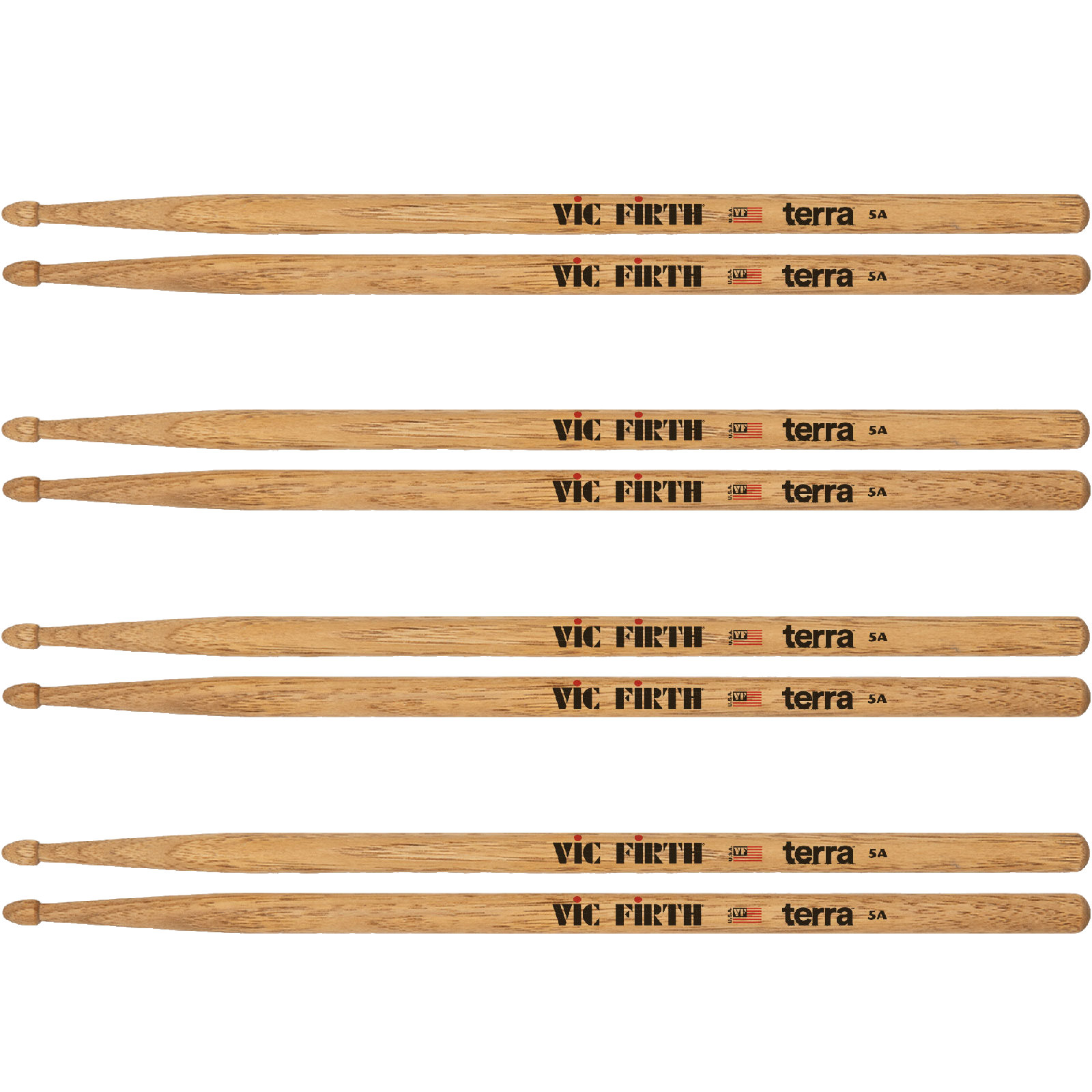 VIC FIRTH PACK 4 PAIRES 5A AMERICAN CLASSIC TERRA