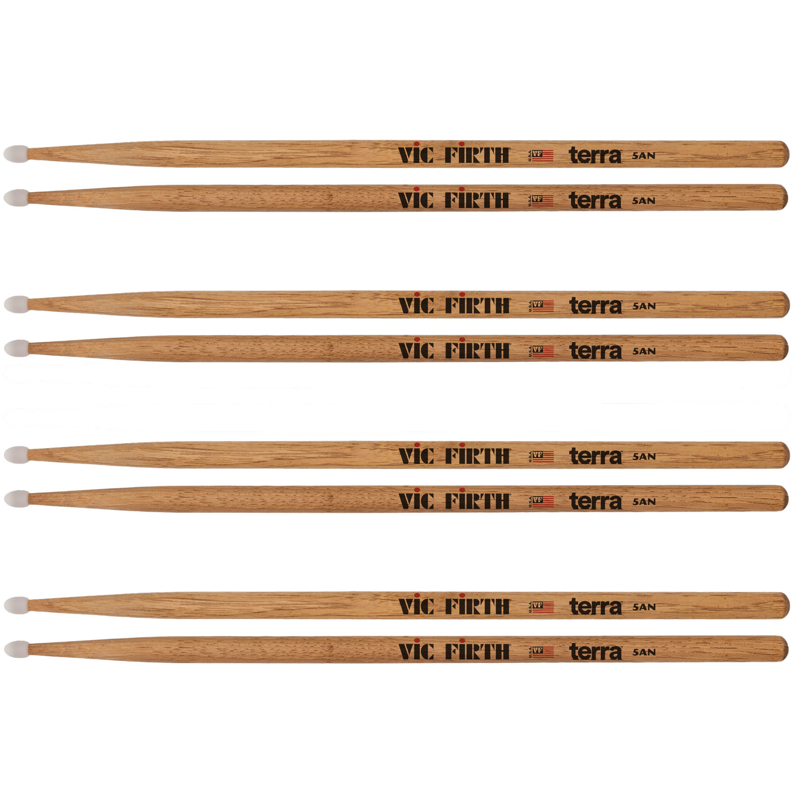 VIC FIRTH PACK 4 PAIRES 5AN AMERICAN CLASSIC TERRA