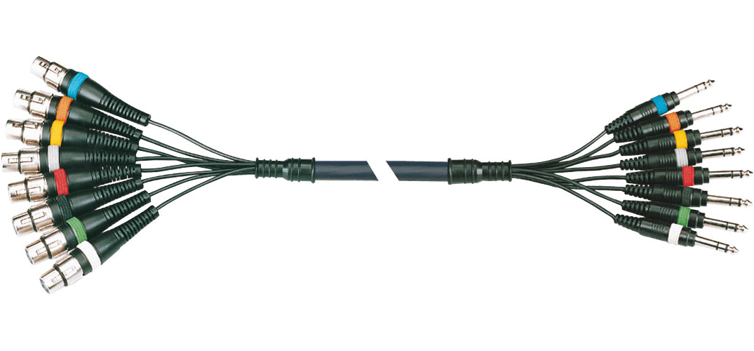 YELLOW CABLE OCTOPAIRE 8 JACK STRO 8 XLR FEM. 3 M