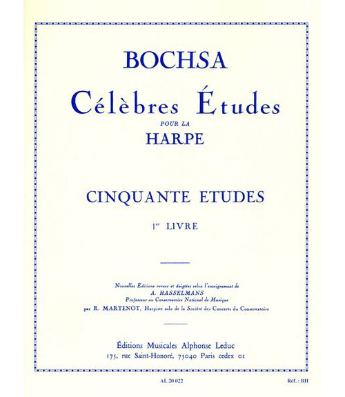 LEDUC BOCHSA CH. - 50 ETUDES OP34 VOLUME 1- HARPE 