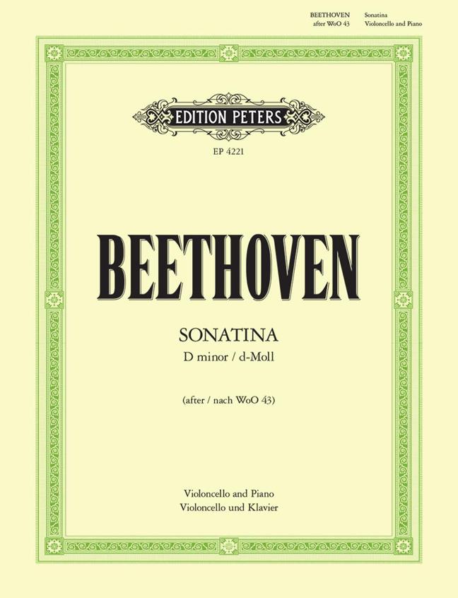 EDITION PETERS BEETHOVEN L.V. - SONATINA D-MOLL - VIOLONCELLE & PIANO