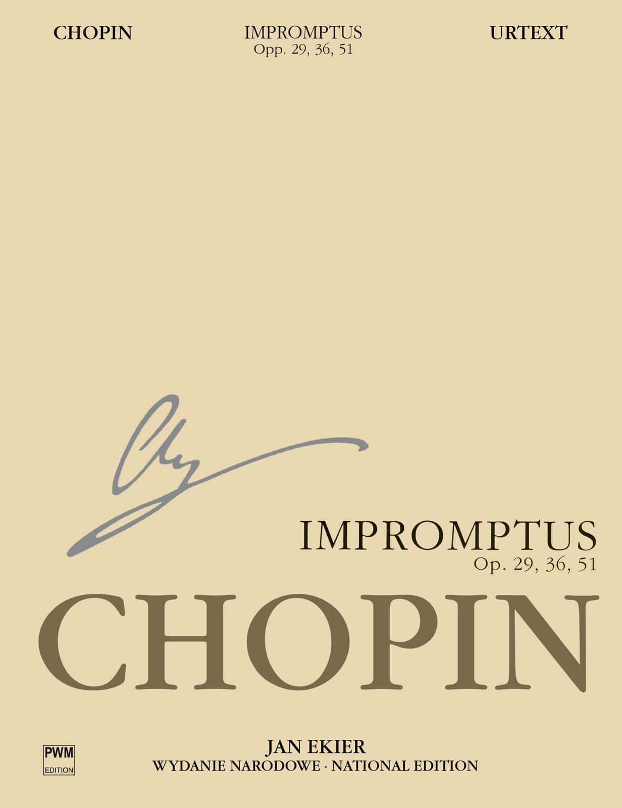 PWM CHOPIN F. EKIER J. - IMPROMPTUS OP29,36,51 - (SERIE A) EDIT.URTEXT (TEXTE POLONAIS) PIANO