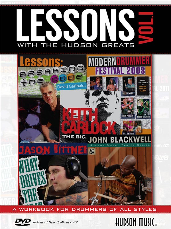 HAL LEONARD LESSONS WITH THE HUDSON GREATS VOLUME 1 DRUMS + DVD - DRUMS