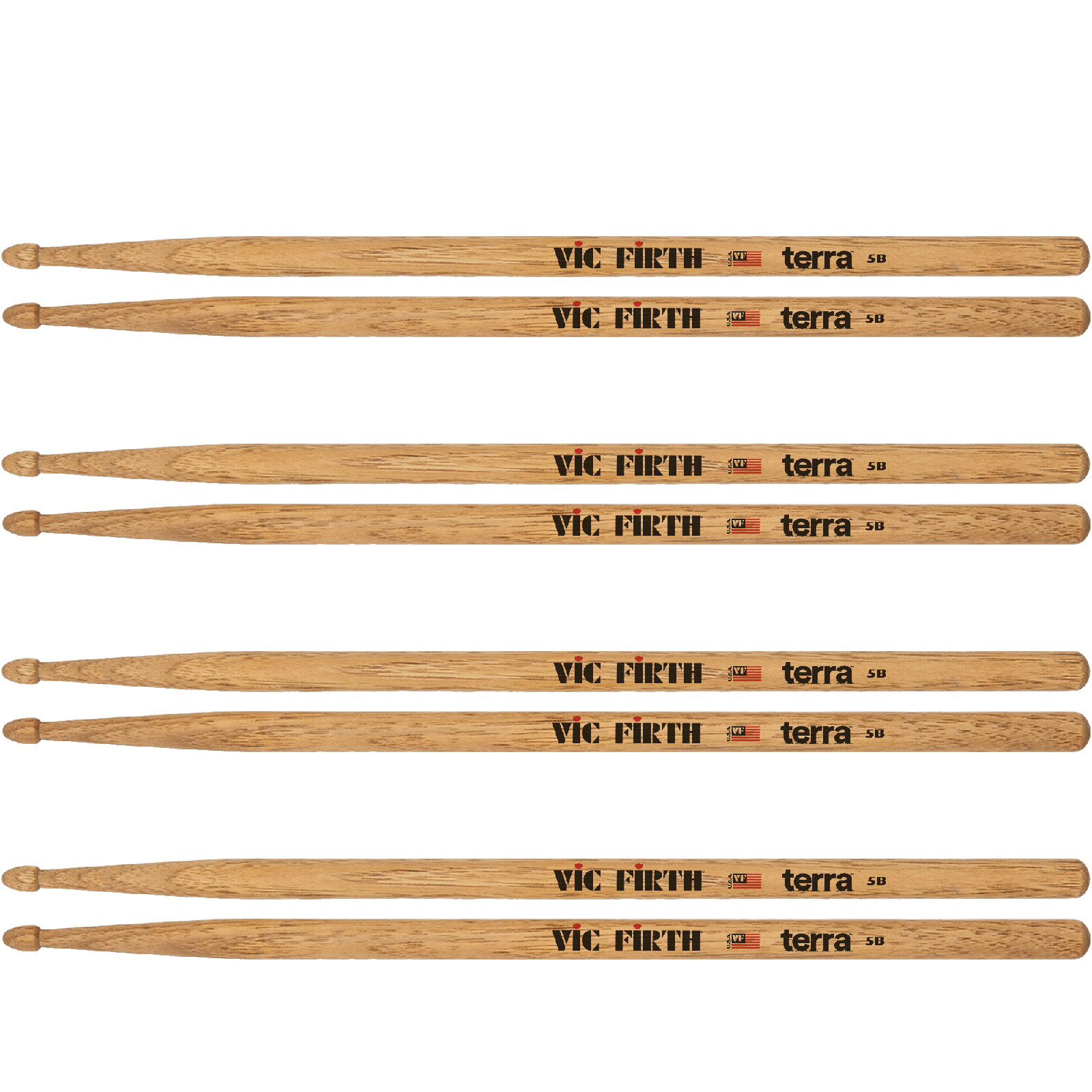 VIC FIRTH PACK 4 PAIRES 5B AMERICAN CLASSIC TERRA