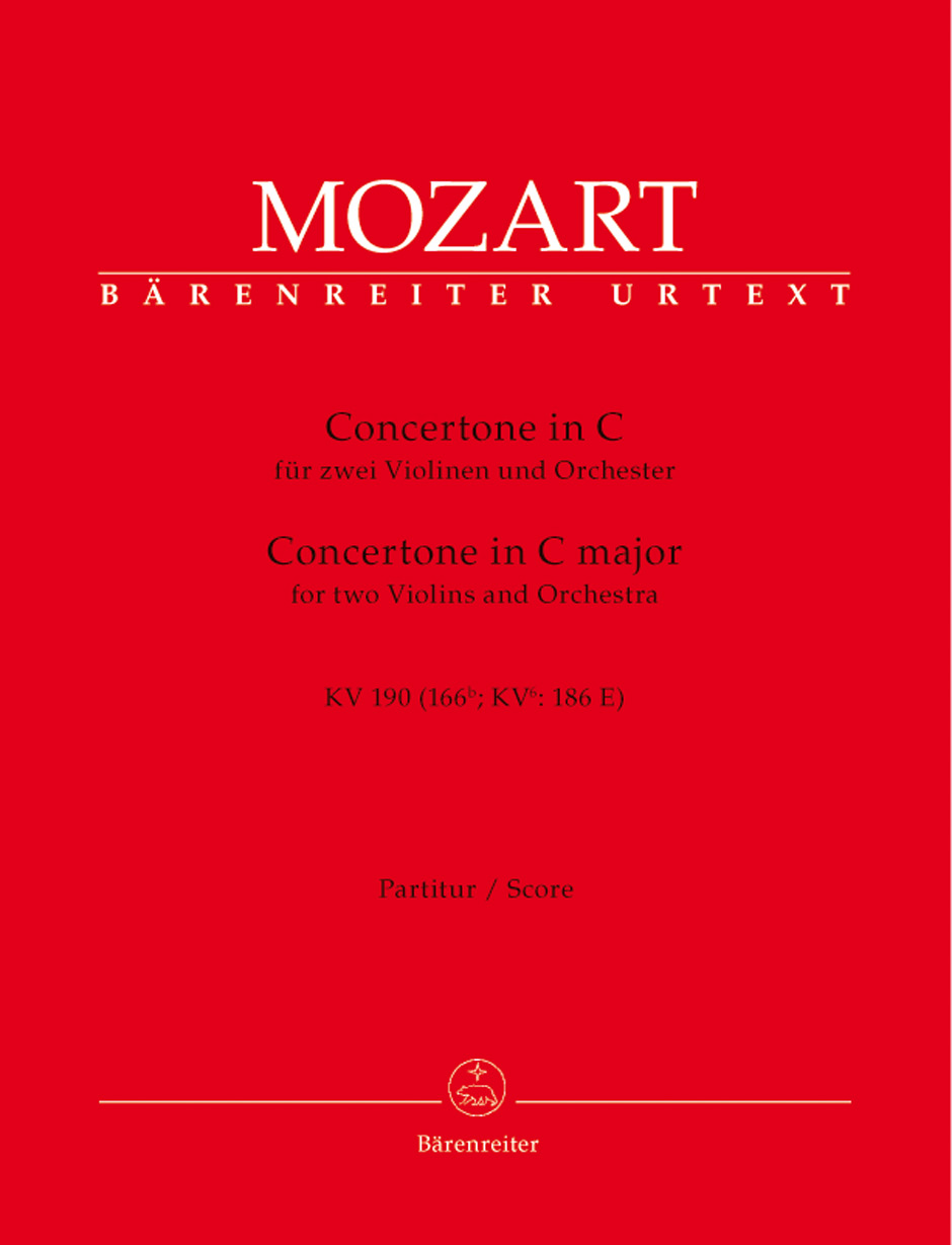 BARENREITER MOZART W.A. - CONCERTONE FOR TWO VIOLINS & ORCHESTRA KV 190 - SCORE