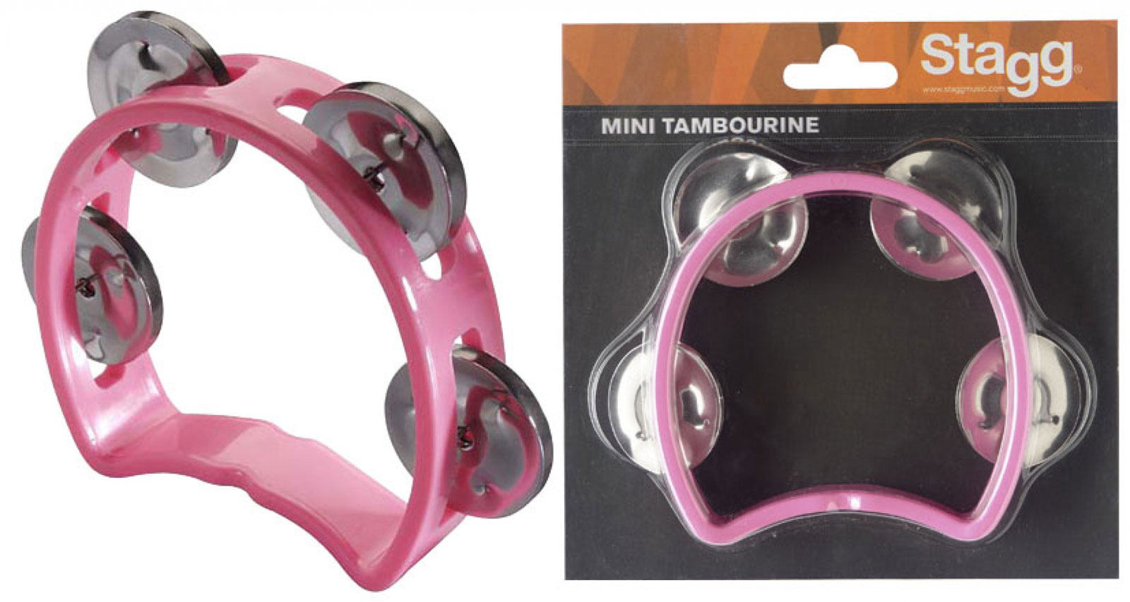 STAGG MINI TAMBOURIN 4 CYMBALETTES PLASTIQUE ROSE