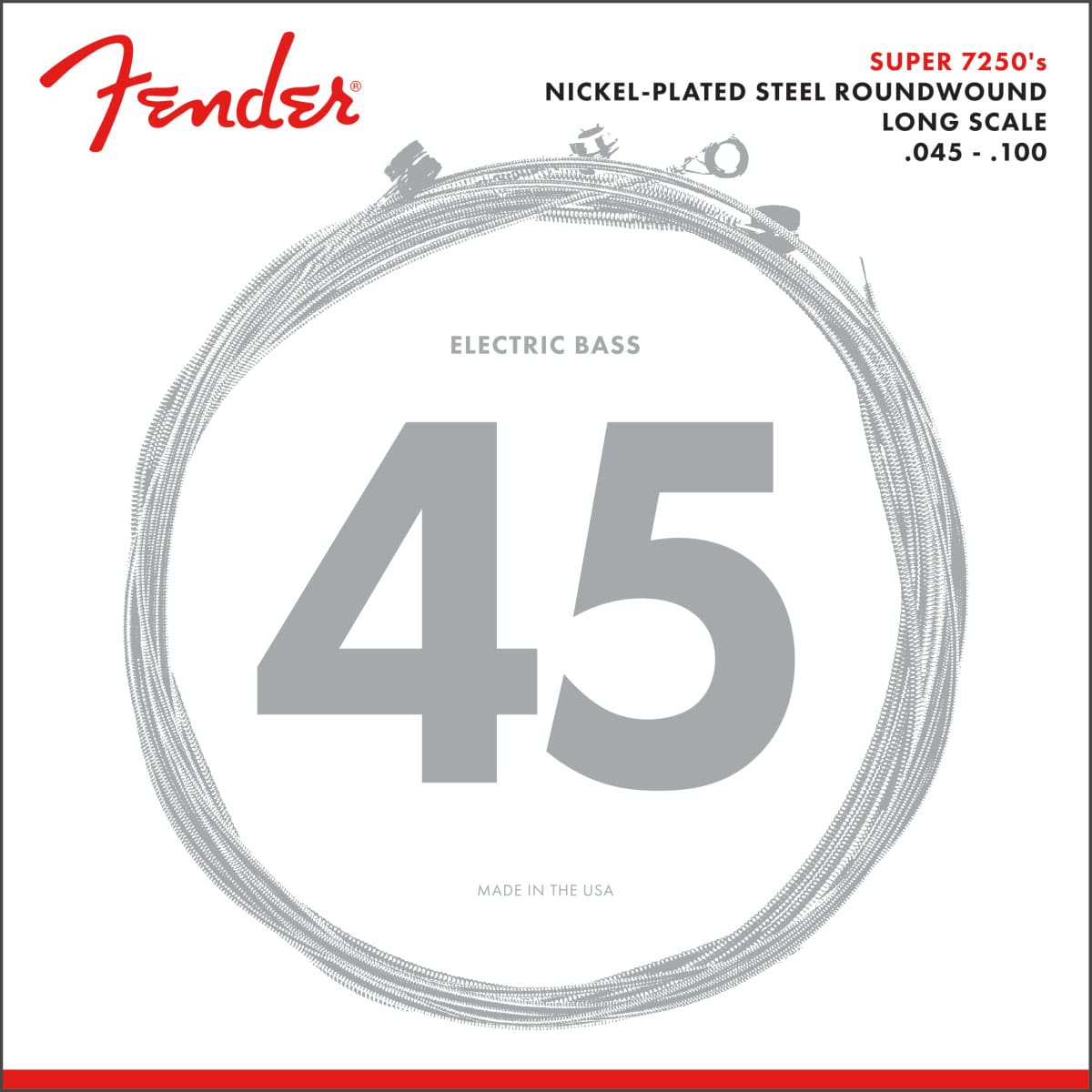 FENDER SUPER 7250 NICKEL-PLATED STEEL ROUNDWOUND LONG SCALE 45-100