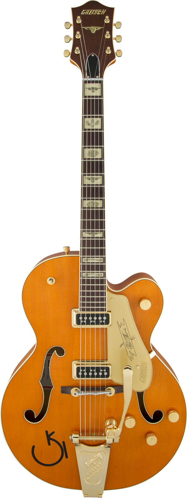 GRETSCH GUITARS G6120T-55 VINTAGE SELECT EDITION '55 CHET ATKINS HOLLOW BODY WITH BIGSBY, TV JONES, VINTAGE ORANGE S