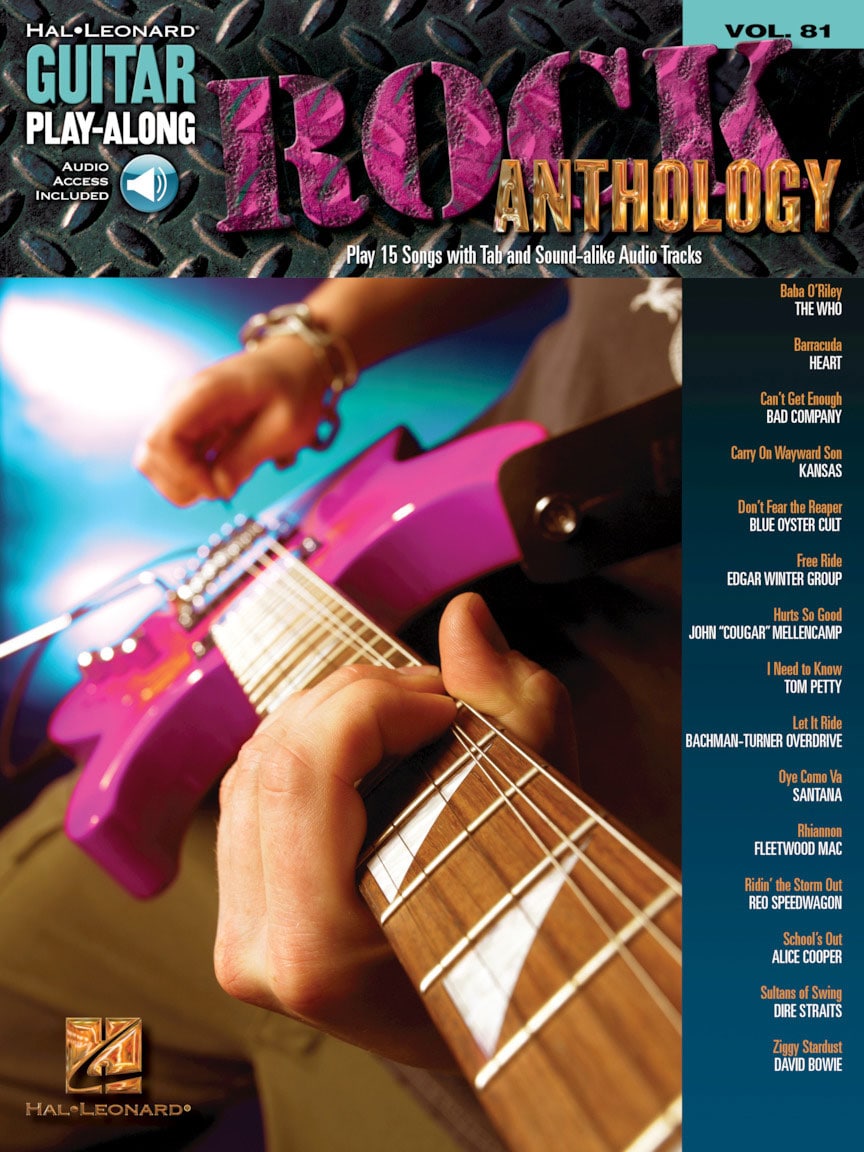 HAL LEONARD GUITAR PLAY ALONG VOLUME 81 ROCK ANTHOLOGY TAB + 2AUDIO EN LIGNE - GUITAR