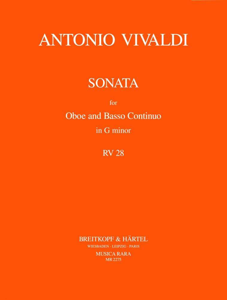 MUSICA RARA VIVALDI ANTONIO - SONATE G-MOLL RV 28 - OBOE, BASSO CONTINUO.