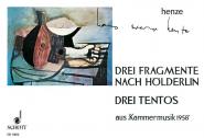 Henze H.w. - Drei Fragmente Nach Hoelderlin / Drei Tentos - Guitar Solo And Vocal