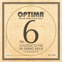 Optima Cordes Guitare Classique N°6 Or 24 Carats Set Carbon Gold Tension Haute