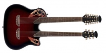 Ovation Elite Double Neck Super Shallow Ruby Red Burst