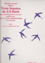  Bach J.s. Trois Sonates De J.-s. Bach, Vol 1 : Sonate N1 En Sol Majeur, Bwv 1027