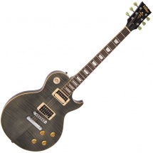 Vintage Guitars V100tbk Flamed Maple Thru Black