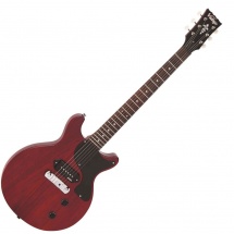 Vintage Guitars V130crs Double Cut Satin Cherry
