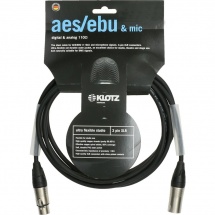 Klotz High End Aes/ebu Cable 10m Noir, Xlr 3p.f/m Klotz Ot2000 2x Gaine Thermo Transparente