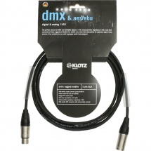 Klotz Aes/ebu and Dmx Cable Noir 1,5m Xlr 3p. F/m Klotz Avec Ot206 2x Gaine Thermo Transparente