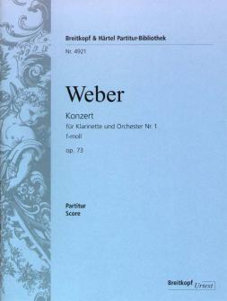 Weber Carl Maria Von Klarinettenkonzert 1 F moll Clarinet Orchestra