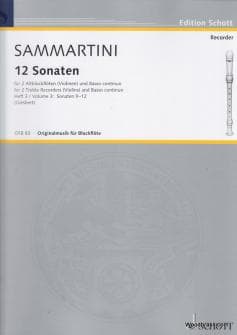 Sammartini Gb Twelve Sonatas Band 3 2 Treble Recorders And Basso Continuo Cello Ad Lib