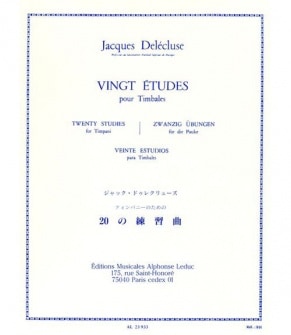 Delecluse Jacques 20 Etudes Timbales