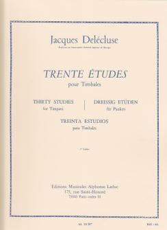 Delecluse Jacques Trente Etudes Pour Timbales Cahier 1